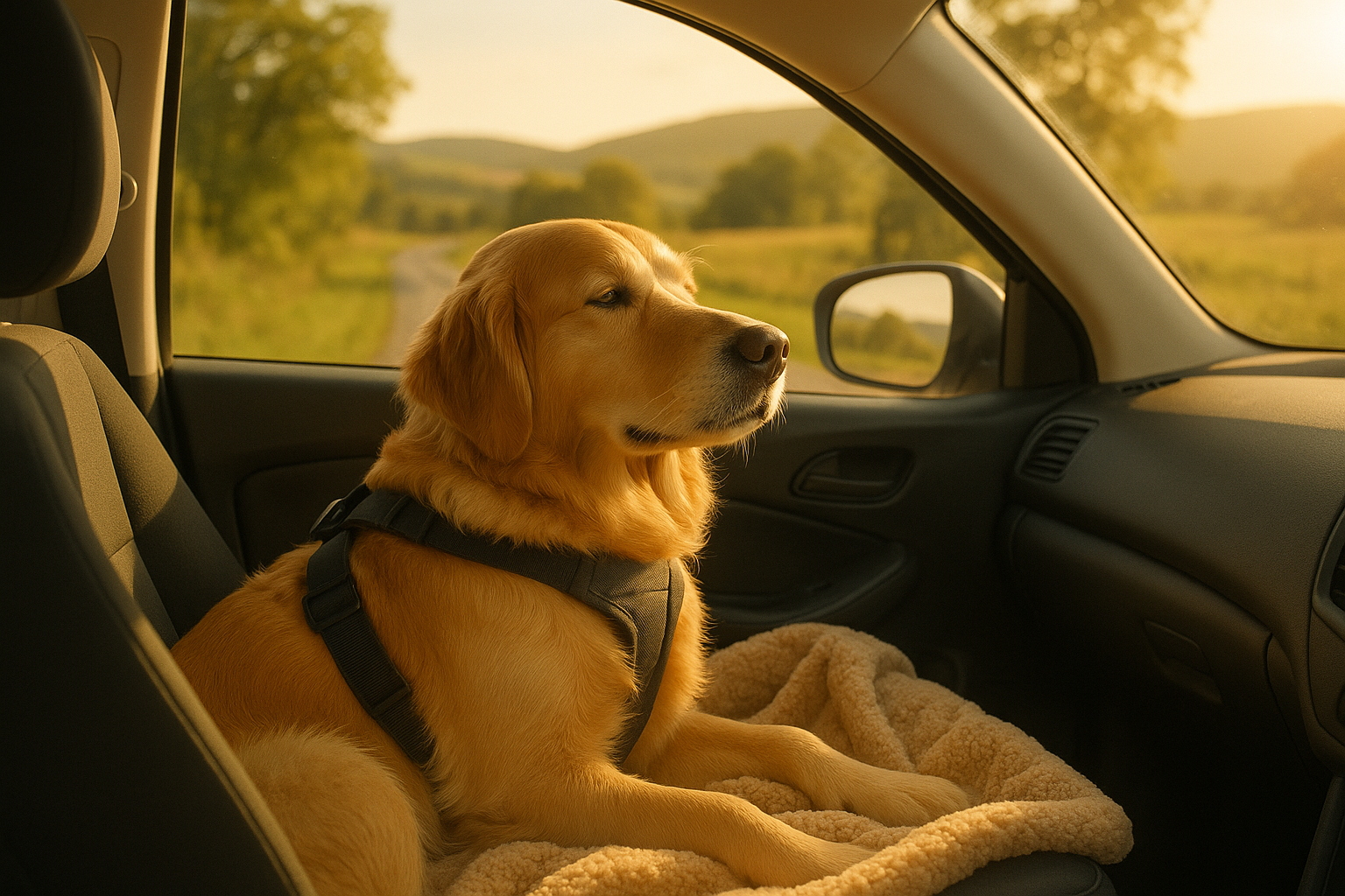 Dog traveling with relax 